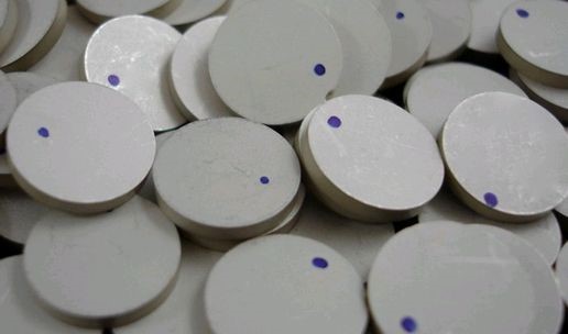 simple disks of piezo with silver electrodes on both major faces